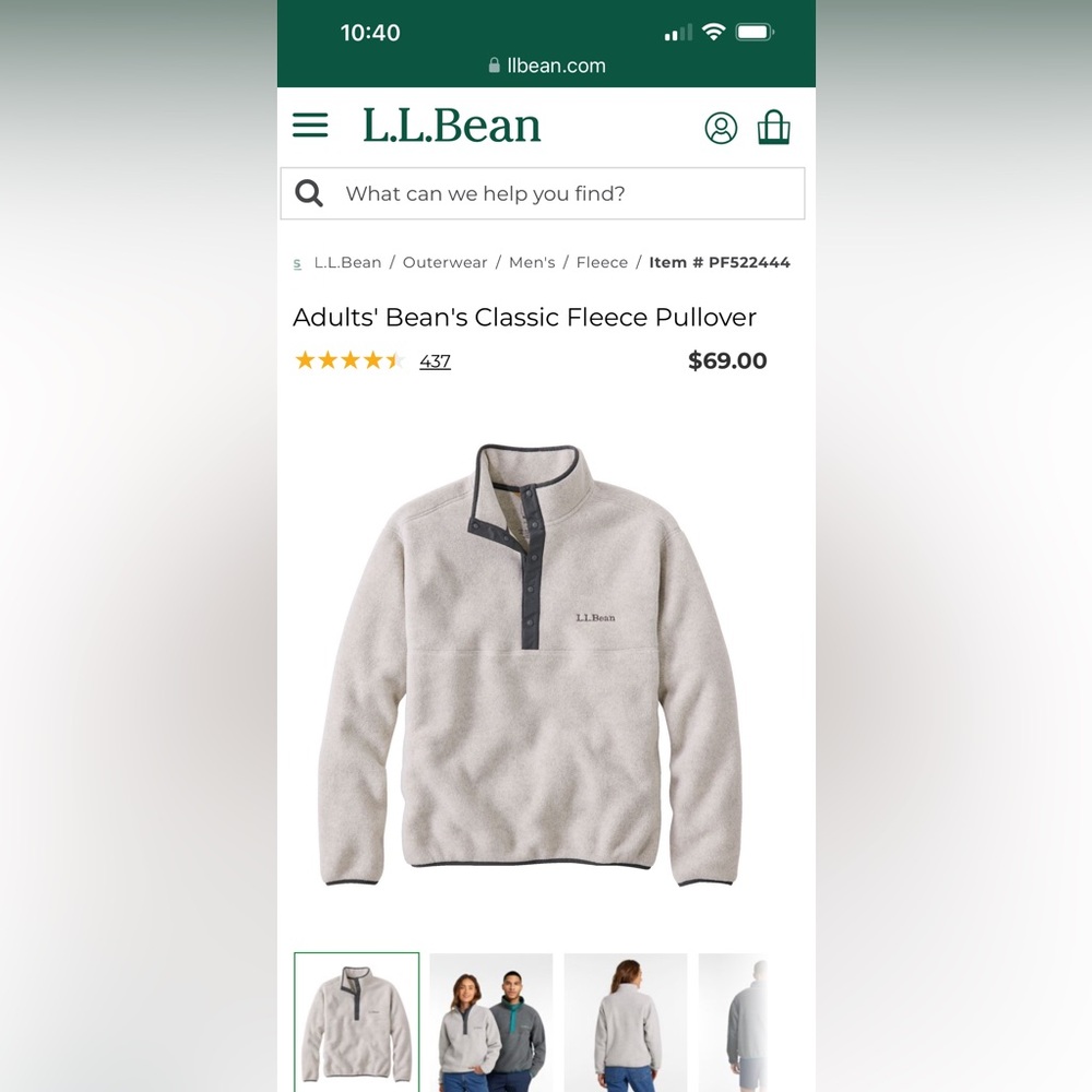 LL BEAN women’s fleece, Xtra large. Beautiful Periwinkle color